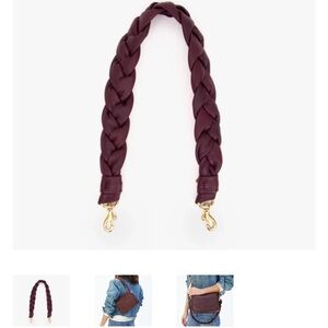 Clare V Braided Leather Strap in Plum